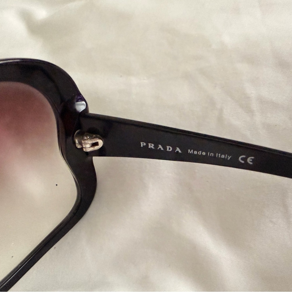 Stylish Large Black Authentic Prada Sunglasses - image 8